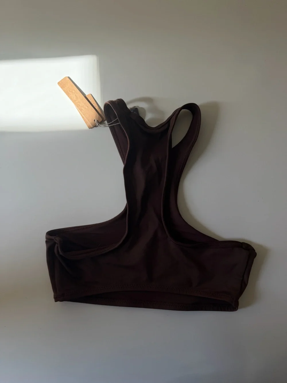 SKIMS Recycled Swim High Neck Racerback Top Cocoa XXS NWT